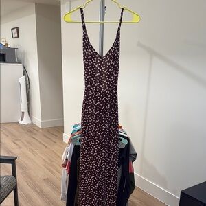 Ann Taylor Red Sleeveless V-Neck Slip Jumpsuit